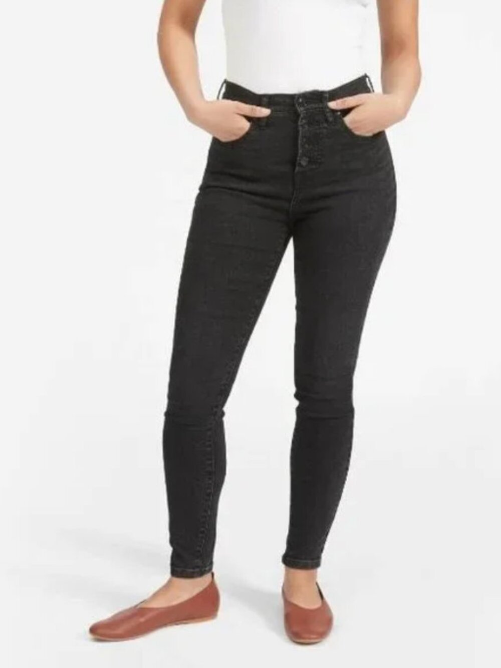 Everlane The High Rise Skinny Jean in Charcoal Sz 28 Regular